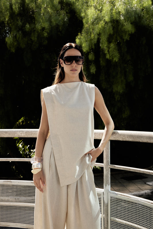 BLUSA ASSIMÉTRICA KRONNE LINHO