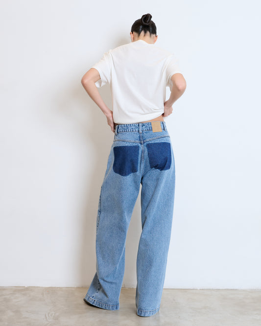 CALÇA JEANS WIDE LEG SLIM KRONNE