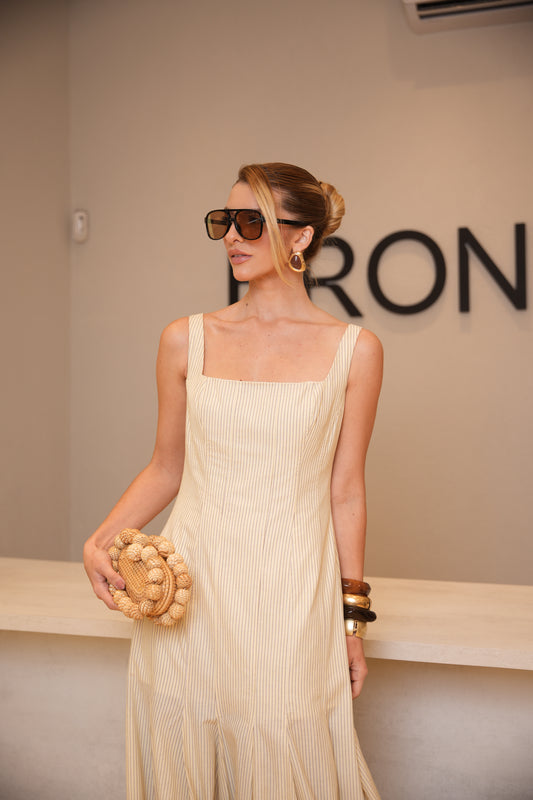 VESTIDO LONGUETE LISTRADO KRONNE