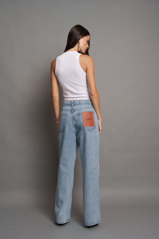 CALÇA JEANS RETA KRONNE