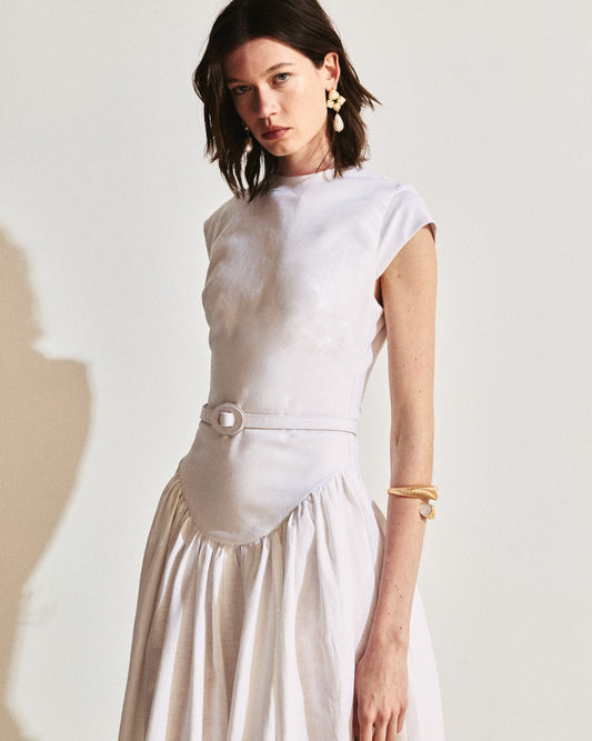 VESTIDO LONGO COM CINTO KRONNE