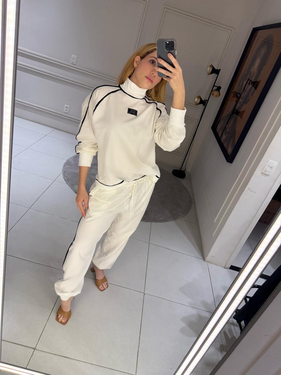 CONJUNTO KRONNE BLUSA + CALÇA COMFY P&B