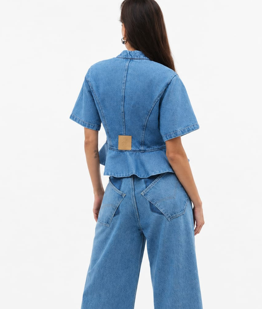 BLUSA PEPLUM JEANS