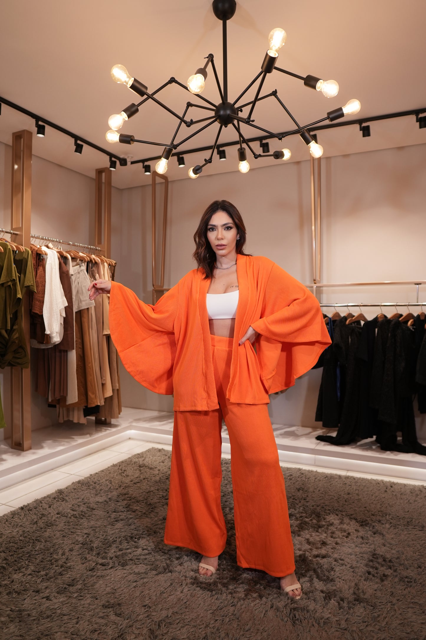 CONJUNTO KIMONO E CALÇA TEXTURA KRONNE