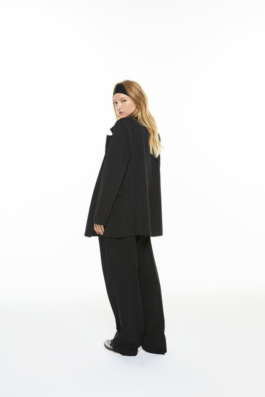 Blazer oversized risca de giz - Kronne