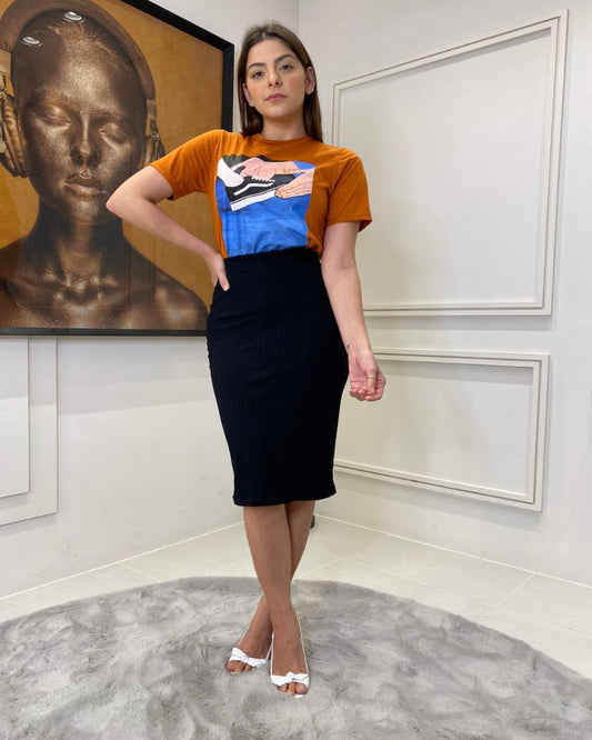 SAIA MIDI CANELADA KRONNE