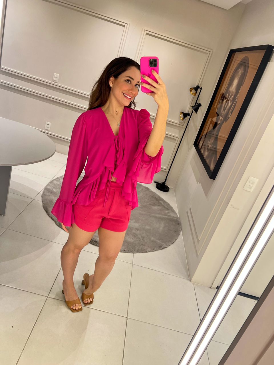 Crepe shorts w/ fold