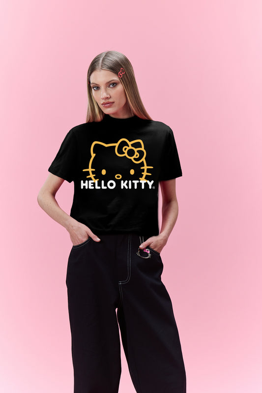 T-shirt gola alta Kitty Amarela