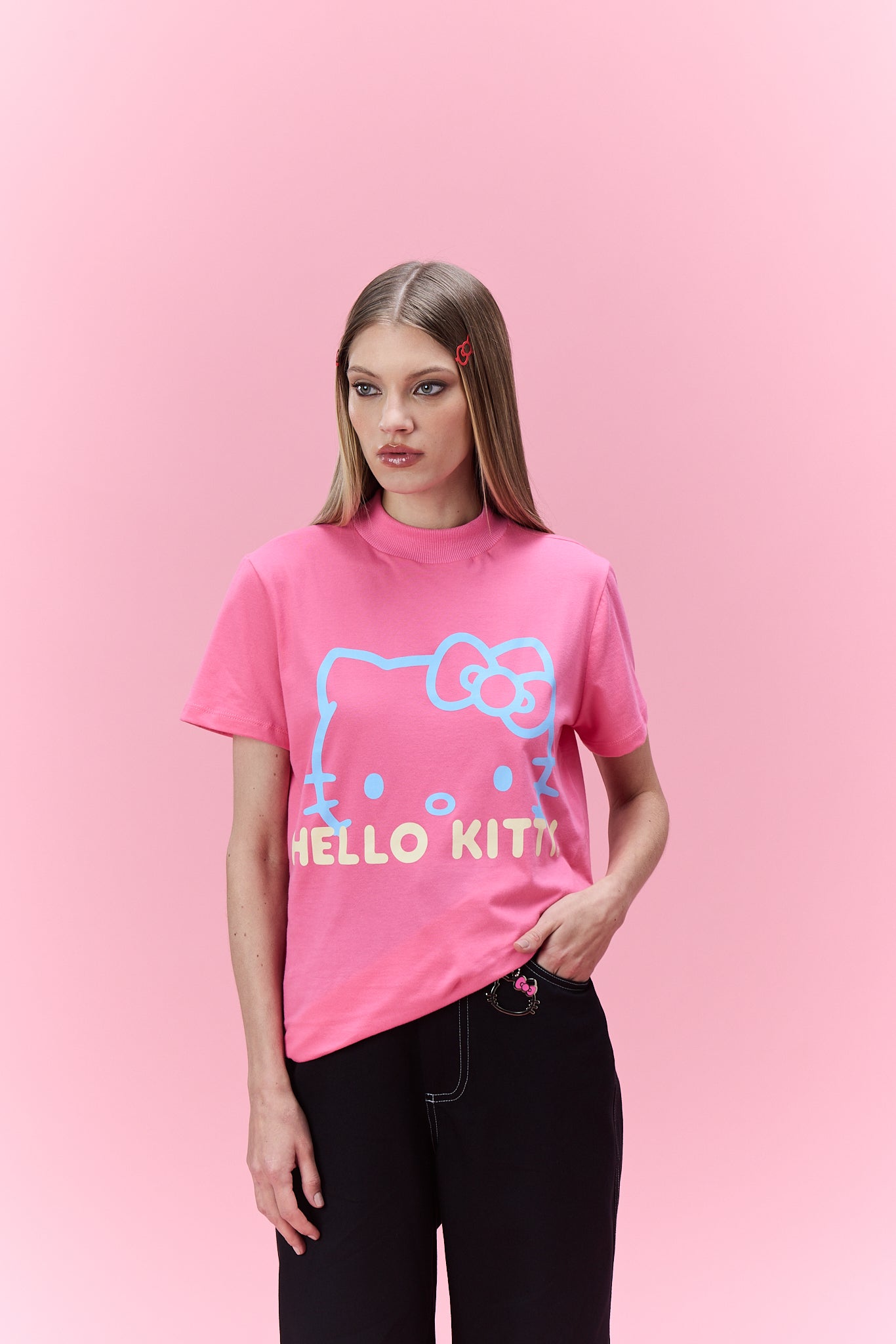 T-shirt gola alta Hello Kitty silk