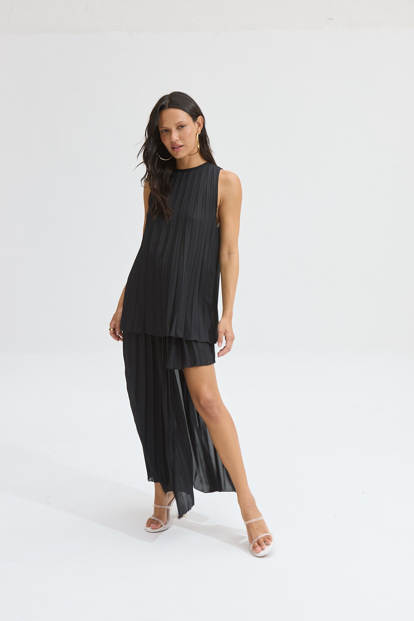 SAIA PLISSADA ASSIMÉTRICA KRONNE