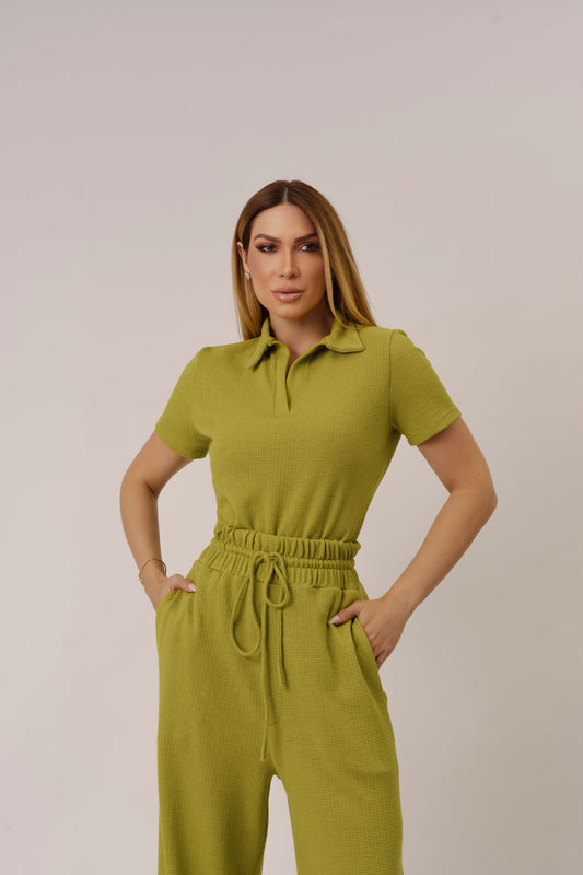CONJUNTO BLUSA GOLA POLO KRONNE E CALÇA