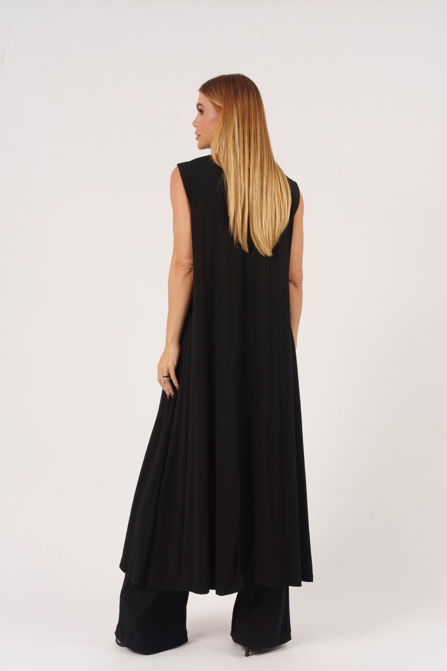 CONJUNTO BLUSA ALONGADA TRANSPASSE + CALÇA MALHA
