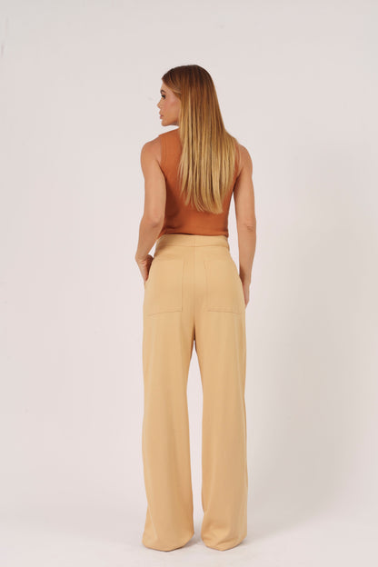 CALÇA RETA KRONNE COM PREGAS