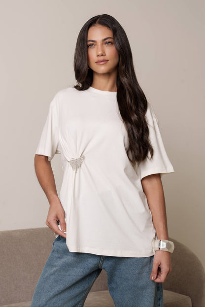 TSHIRT COM BROCHE STRASS
