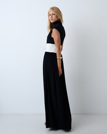 VESTIDO LONGO BICOLOR KRONNE
