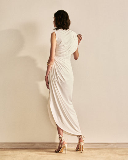 VESTIDO LONGO COM DRAPEADO KRONNE