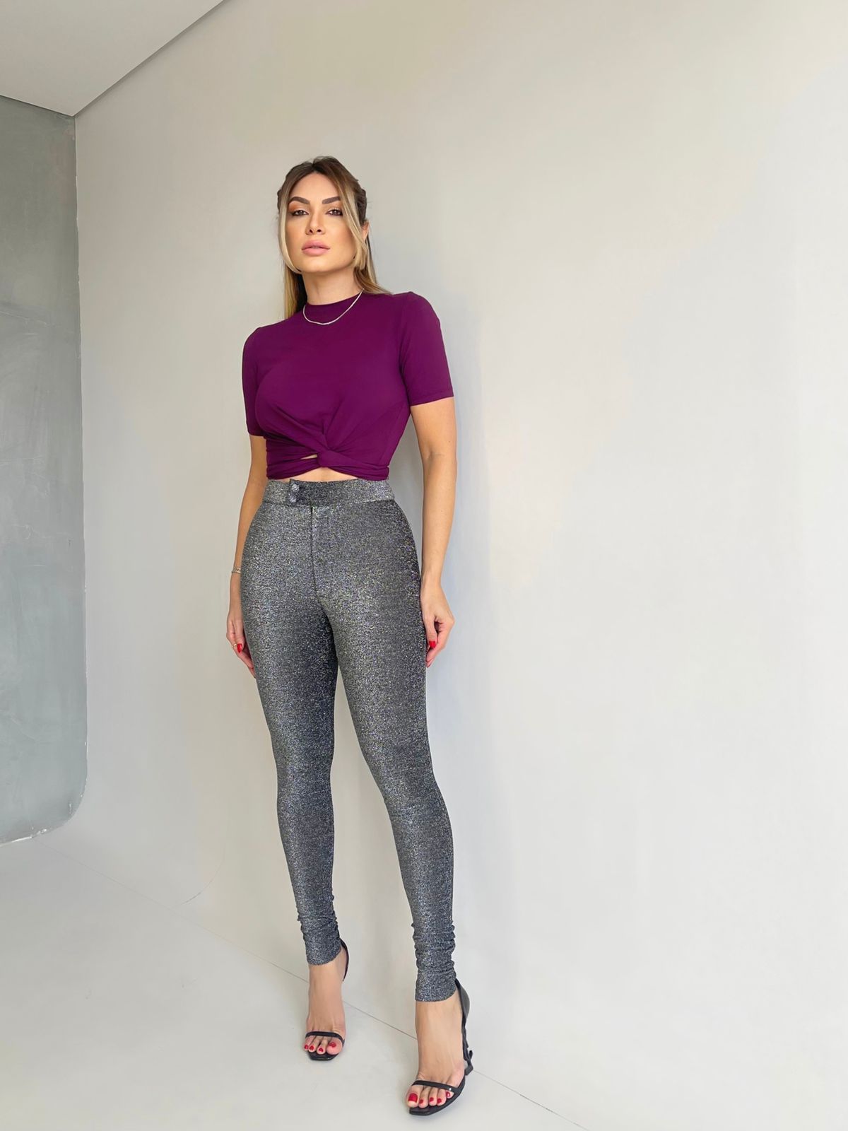 Calça Legging Lurex - Kronne 