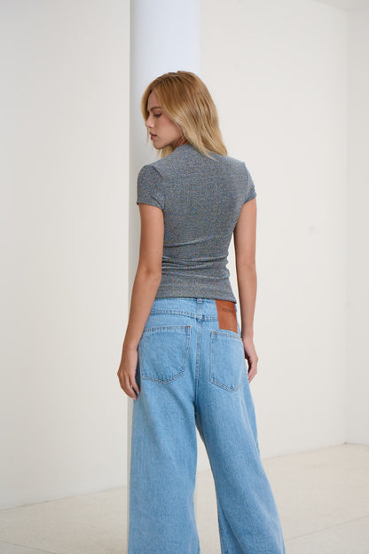 Crepe Short Sleeve Blouse