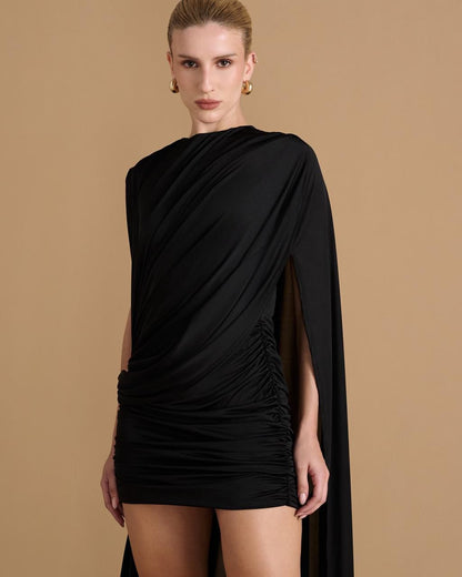 VESTIDO CURTO COM DRAPEADO KRONNE