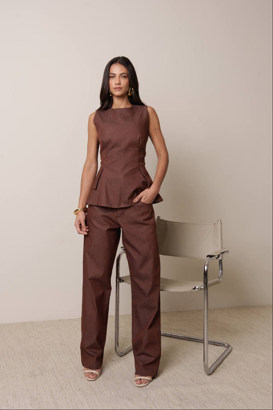 BLUSA PEPLUM COM LAPELA
