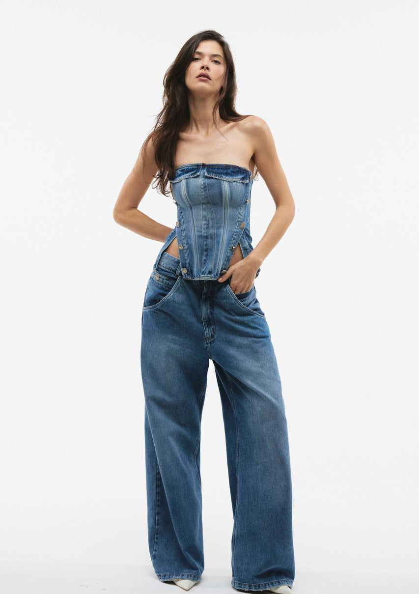 CALÇA JEANS C/FAIXA REGULADORA