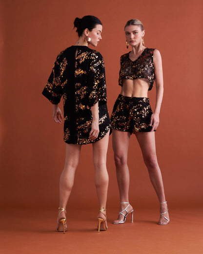 Vestido Curto Lantejoula - Kronne 